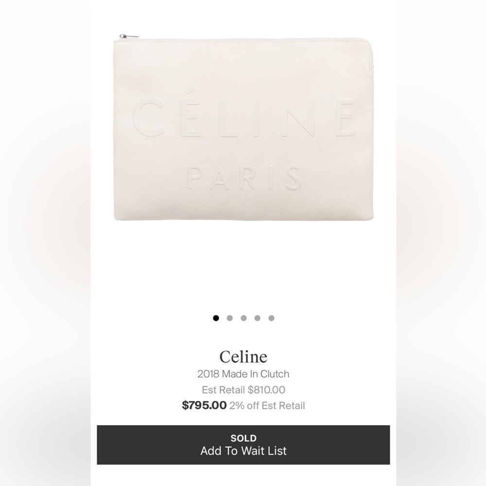 Authentic CÉLINE Phoebe Philo white cream clutch bag - Picture 5 of 6